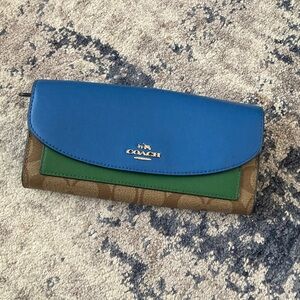Coach Blue, Green, and Brown wallet/clutch